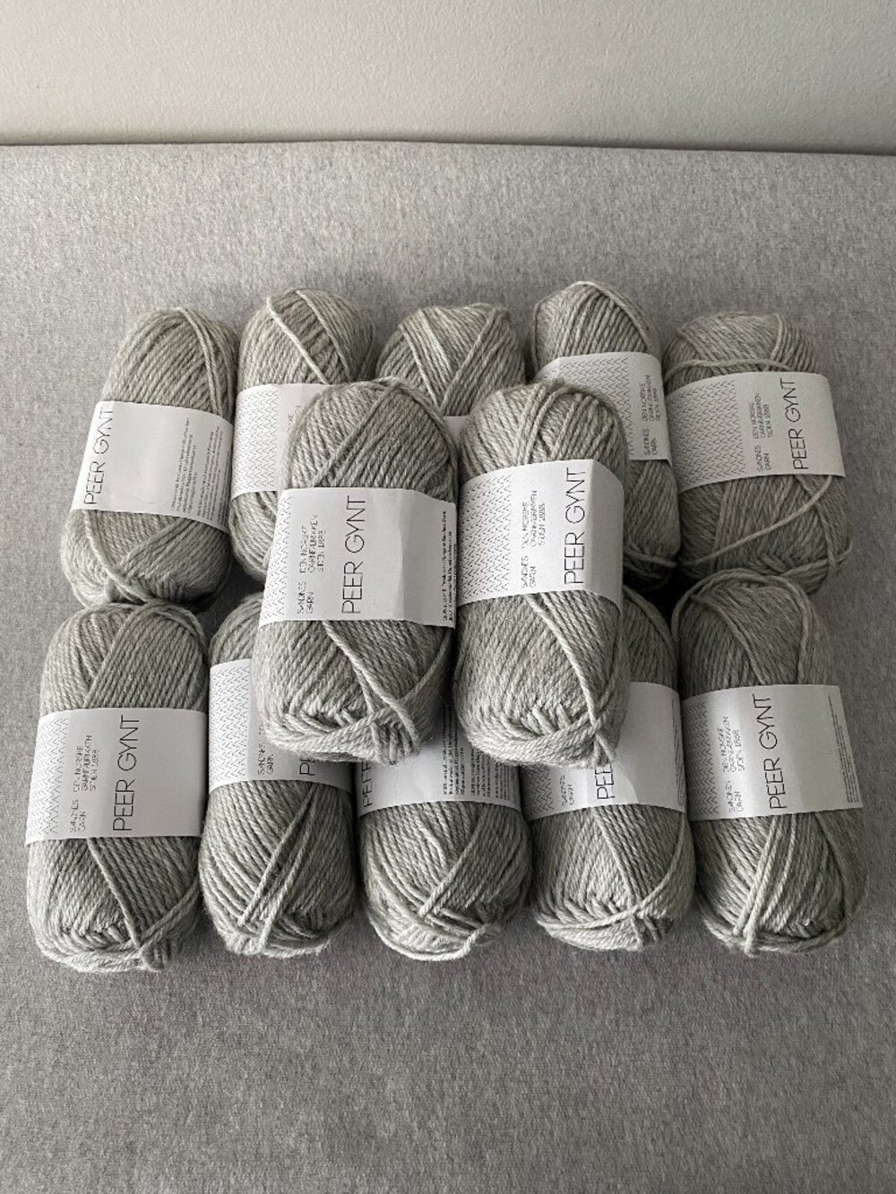 NWT Sandnes Garn Peer Gynt  1032 Light Grey Heather Lot of 12